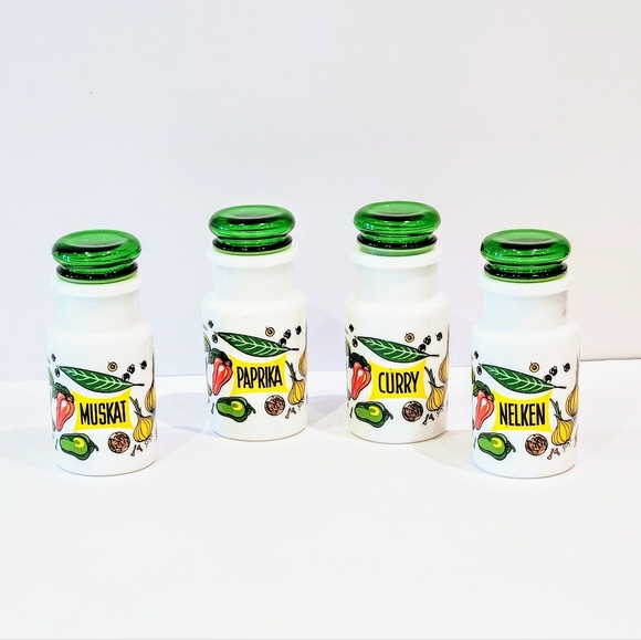 4 German Spice Condiment jars w/ lids. - Picture 9 of 10